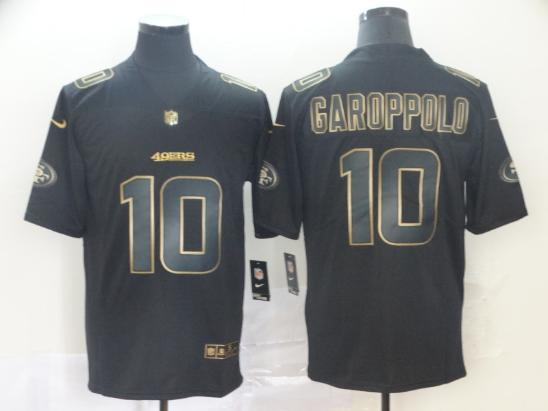 Nike 49ers 10 Jimmy Garoppolo Black Gold Vapor Untouchable Limited Jersey