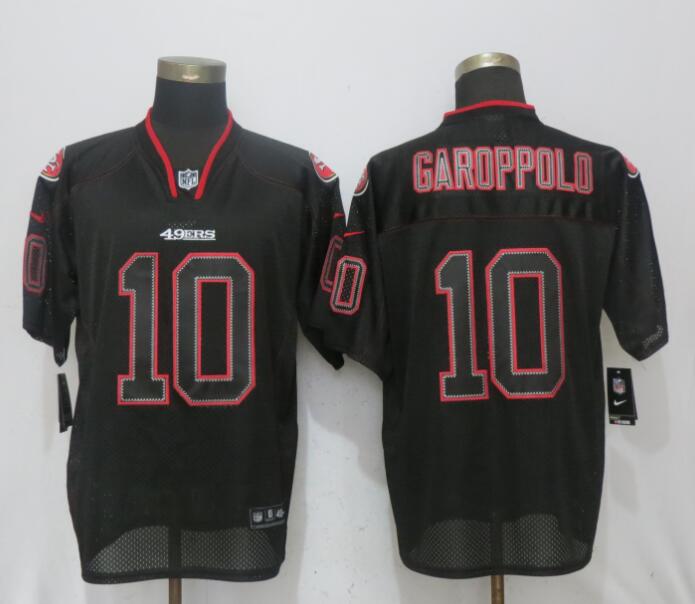  49ers 10 Jimmy Garoppolo Black Lights Out Elite Jersey