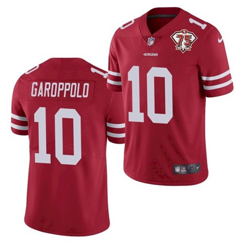 Nike 49ers 10 Jimmy Garoppolo Red 75th Anniversary Vapor Untouchable Limited Jersey