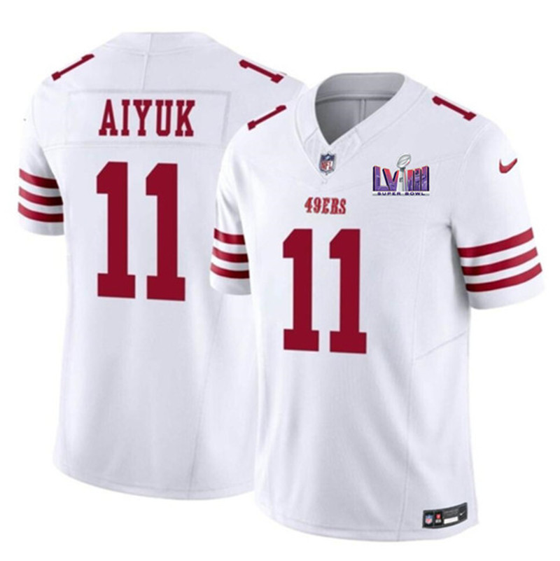 Nike 49ers 11 Brandon Aiyuk White 2024 Super Bowl LVIII Color Rush Vapor Untouchable Limited Jersey