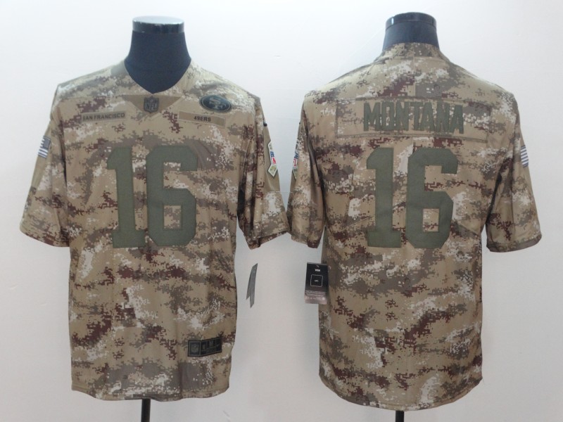  49ers 16 Joe Montana Camo Salute To Service Limited Jersey