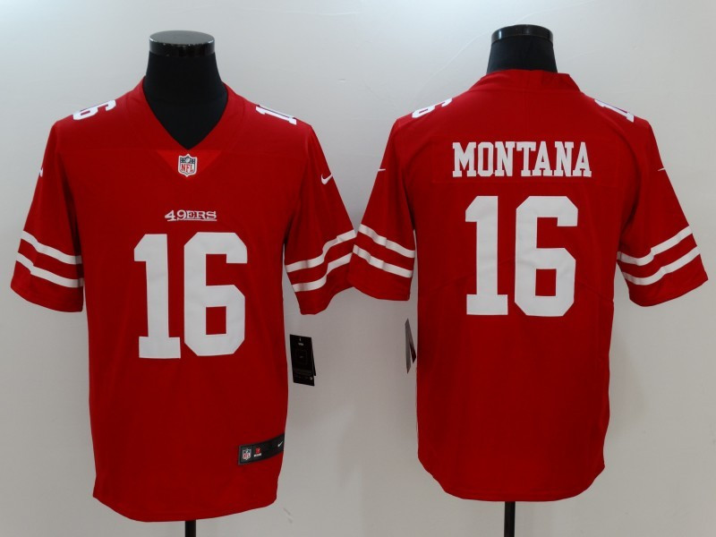  49ers 16 Joe Montana Red Vapor Untouchable Player Limited Jersey