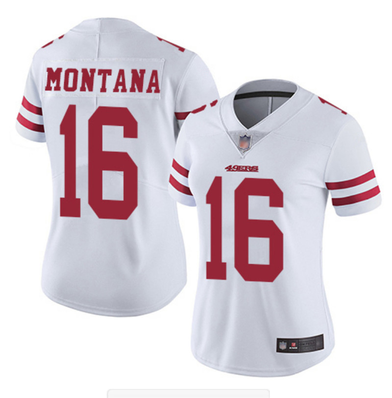 Nike 49ers 16 Joe Montana White Women Vapor Untouchable Limited Jersey