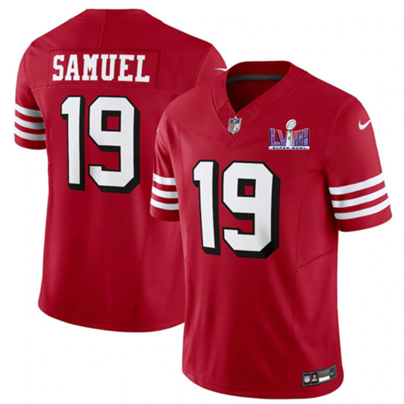Nike 49ers 19 Deebo Samuel Red 2024 Super Bowl LVIII Color Rush Vapor Untouchable Limited Jersey