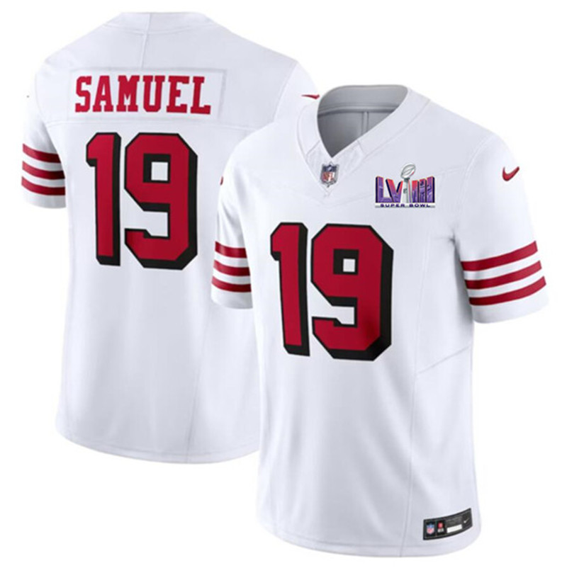 Nike 49ers 19 Deebo Samuel White 2024 Super Bowl LVIII Color Rush Vapor Untouchable Limited Jersey