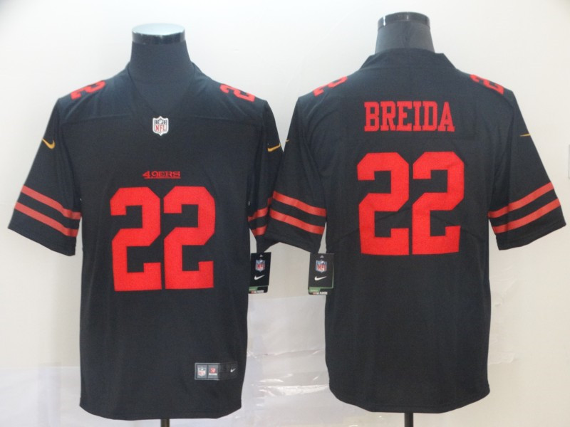 Nike 49ers 22 Matt Breida Black Vapor Untouchable Limited Jersey