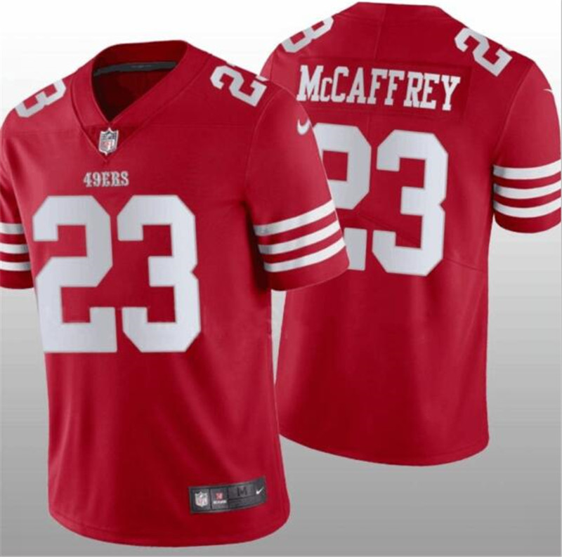 Nike 49ers 23 Christian McCaffrey Red Color Rush Vapor Untouchable Limited Jersey