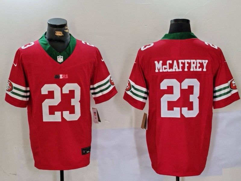 Nike 49ers 23 Christian McCaffrey Red Color Rush Vapor Untouchable Limited Jersey