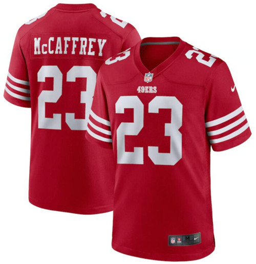 Nike 49ers 23 Christian McCaffrey Red Vapor Untouchable Limited Jersey