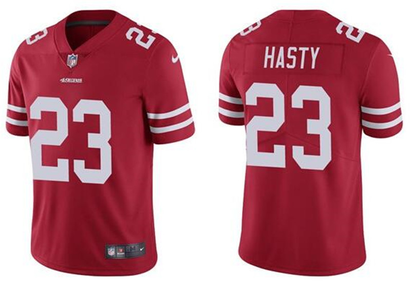 Nike 49ers 23 JaMycal Hasty Red Vapor Untouchable Limited Jersey
