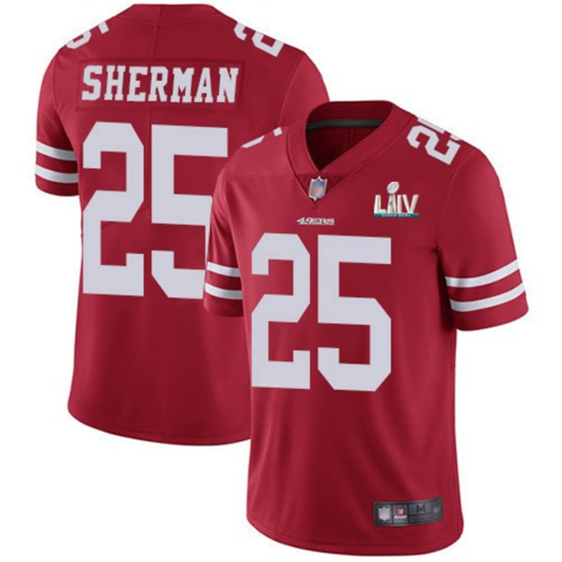 Nike 49ers 25 Richard Sherman Red 2020 Super Bowl LIV Vapor Untouchable Limited Jersey