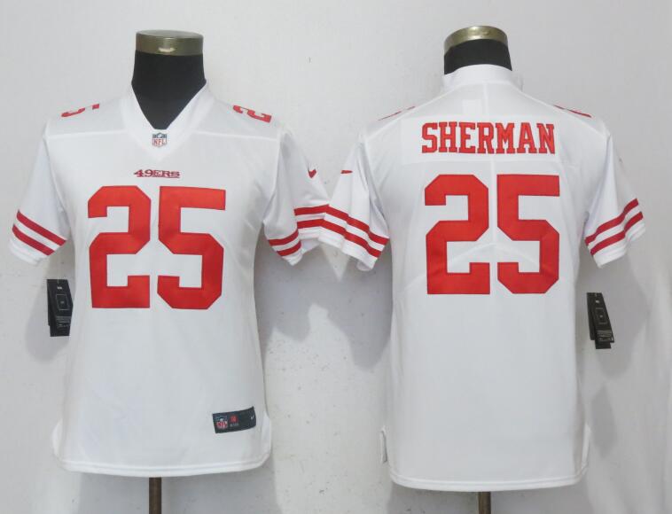  49ers 25 Richard Sherman White Women Vapor Untouchable Limited Jersey