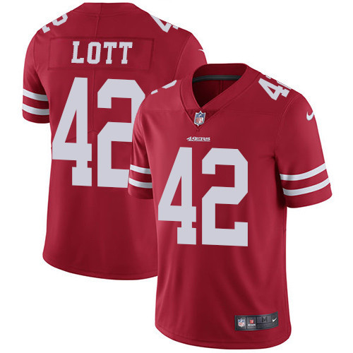  49ers 42 Ronnie Lott Red Vapor Untouchable Player Limited Jersey