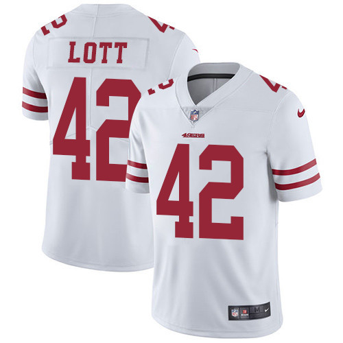  49ers 42 Ronnie Lott White Vapor Untouchable Player Limited Jersey