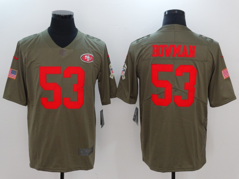  49ers 53 NaVorro Bowman Olive Salute To Service Limited Jersey