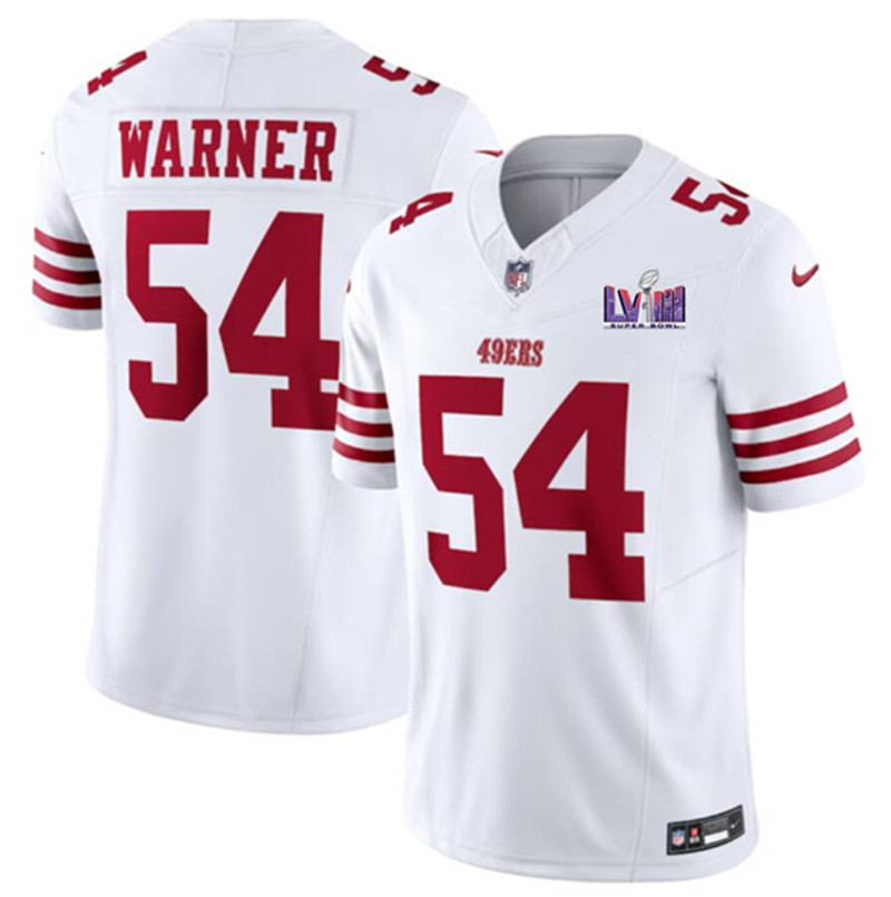 Nike 49ers 54 Fred Warner White 2024 Super Bowl LVIII Color Rush Vapor Untouchable Limited Jersey