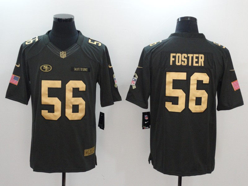  49ers 56 Reuben Foster Anthracite Gold Salute To Service Limited Jersey