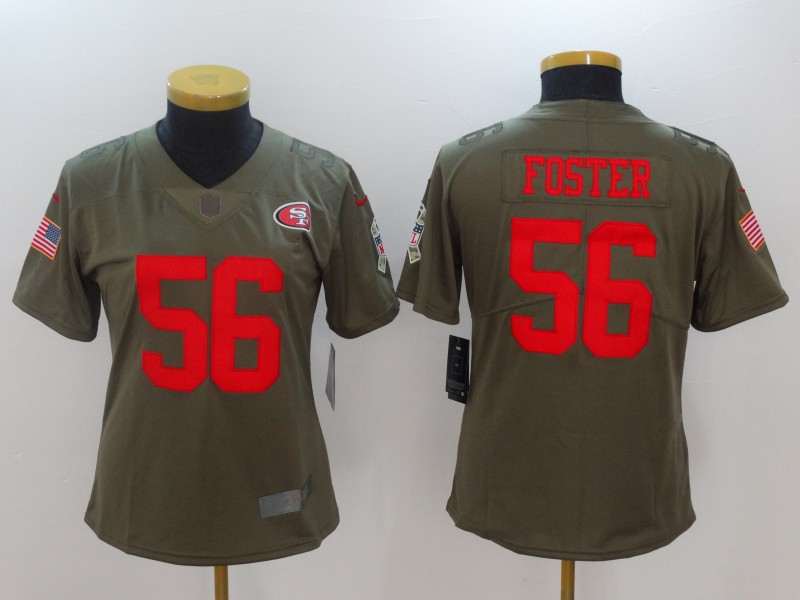  49ers 56 Reuben Foster Women Olive Salute To Service Limited Jersey