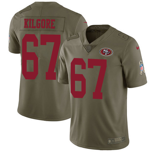  49ers 67 Daniel Kilgore Olive Salute To Service Limited Jersey