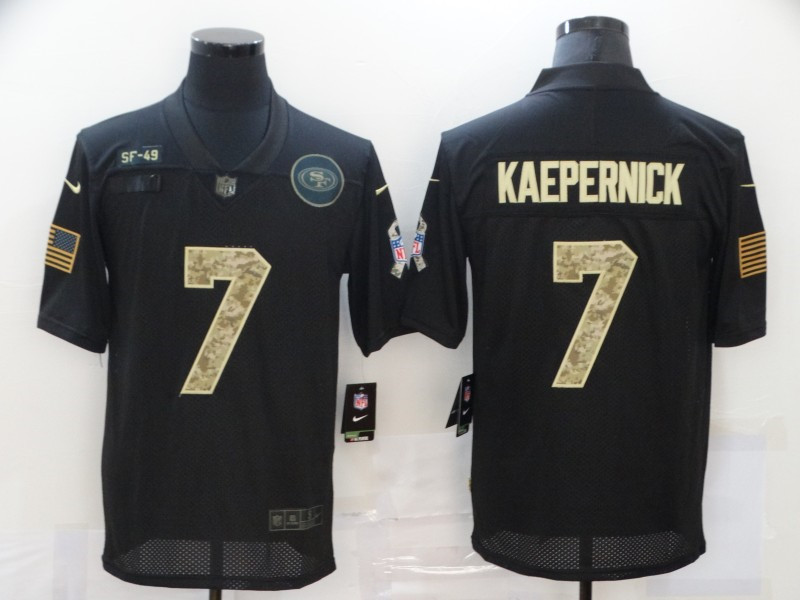 Nike 49ers 7 Colin Kaepernick Black Camo 2020 Salute To Service Limited Jersey