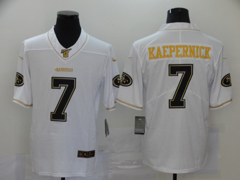 Nike 49ers 7 Colin Kaepernick White Gold Vapor Untouchable Limited Jersey