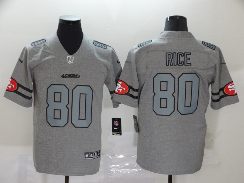 Nike 49ers 80 Jerry Rice 2019 Gray Gridiron Gray Vapor Untouchable Limited Jersey