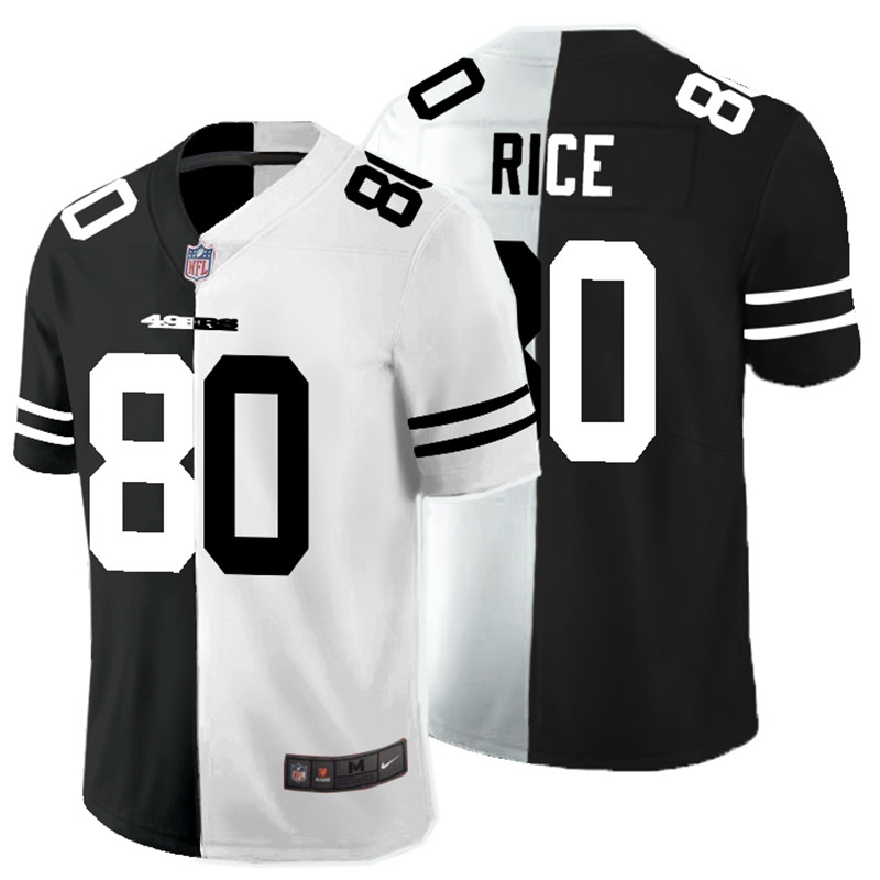 Nike 49ers 80 Jerry Rice Black And White Split Vapor Untouchable Limited Jersey