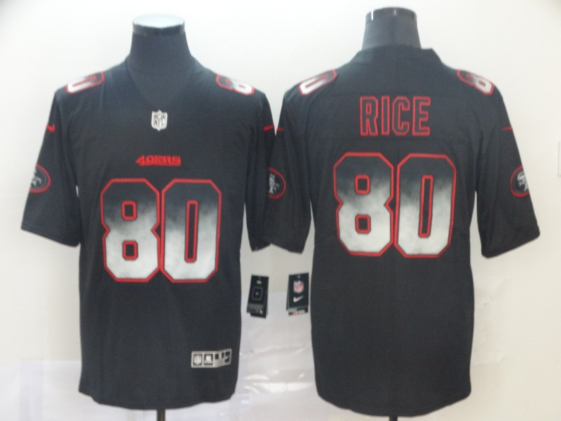 Nike 49ers 80 Jerry Rice Black Arch Smoke Vapor Untouchable Limited Jersey