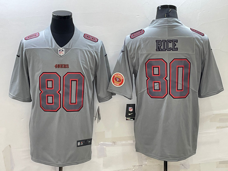 Nike 49ers 80 Jerry Rice Gray Atmosphere Fashion Vapor Limited Jersey