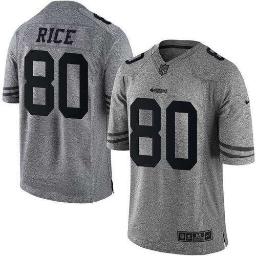  49ers 80 Jerry Rice Gray Men Stitched NFL Limited Gridiron Gray Jersey