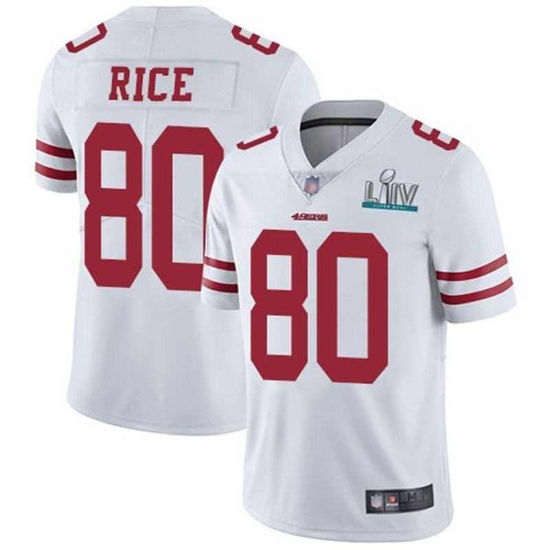 Nike 49ers 80 Jerry Rice White 2020 Super Bowl LIV Vapor Untouchable Limited Jersey
