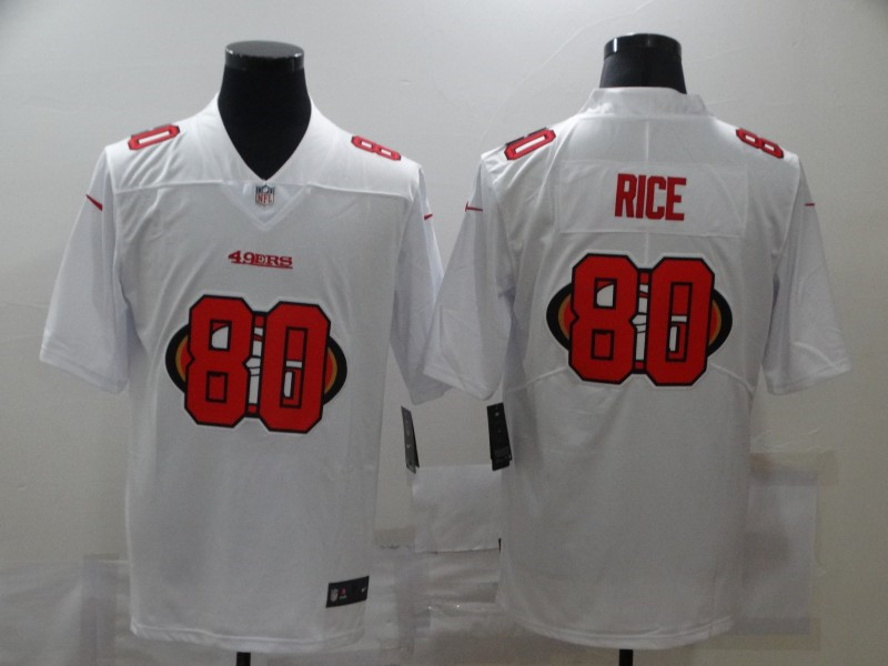 Nike 49ers 80 Jerry Rice White Shadow Logo Limited Jersey