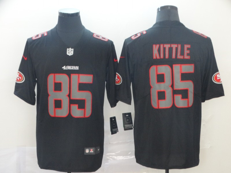 Nike 49ers 85 George Kittle Black Impact Rush Limited Jersey