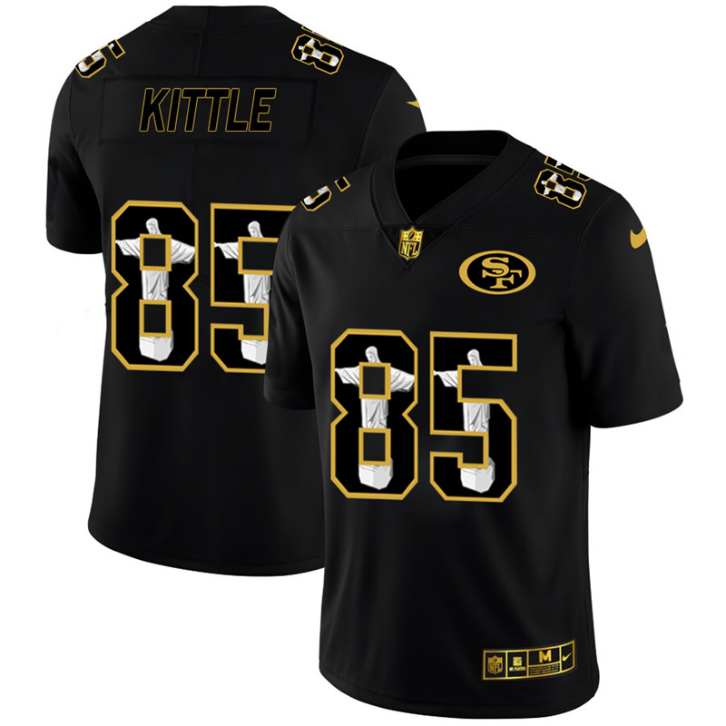 Nike 49ers 85 George Kittle Black Jesus Faith Edition Limited Jersey