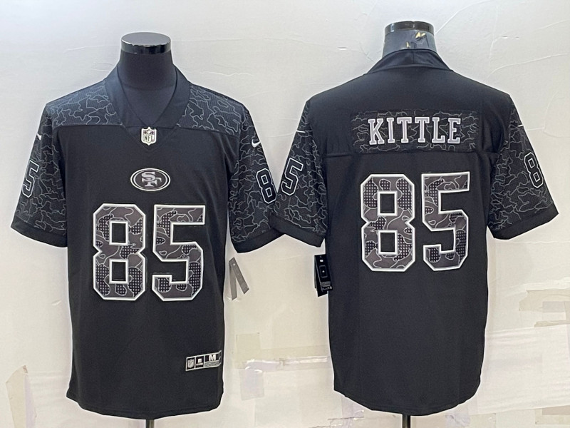 Nike 49ers 85 George Kittle Black RFLCTV Limited Jersey