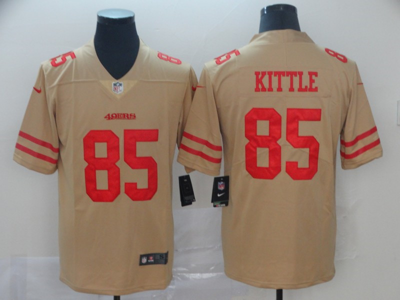 Nike 49ers 85 George Kittle Cream Inverted Legend Limited Jersey