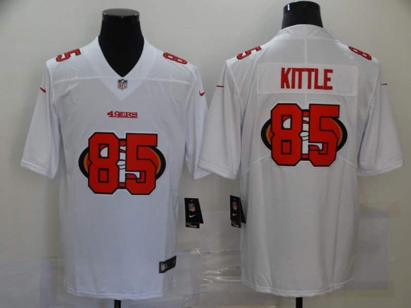 Nike 49ers 85 George Kittle White Shadow Logo Limited Jersey