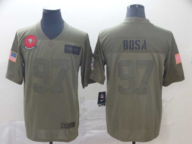 Nike 49ers 97 Nick Bosa 2019 Olive Salute To Service Limited Jersey