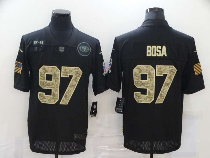 Nike 49ers 97 Nick Bosa Black Camo 2020 Salute To Service Limited Jersey