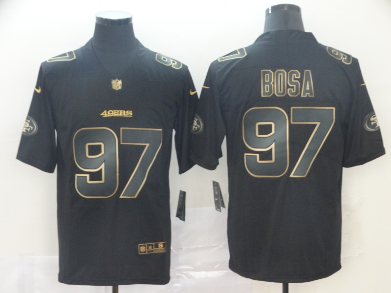 Nike 49ers 97 Nick Bosa Black Gold Vapor Untouchable Limited Jersey