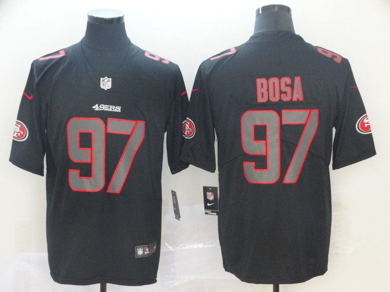 Nike 49ers 97 Nick Bosa Black Impact Rush Limited Jersey