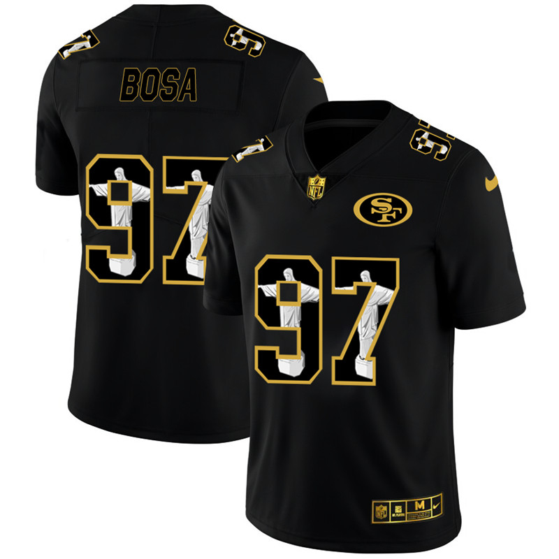 Nike 49ers 97 Nick Bosa Black Jesus Faith Edition Limited Jersey