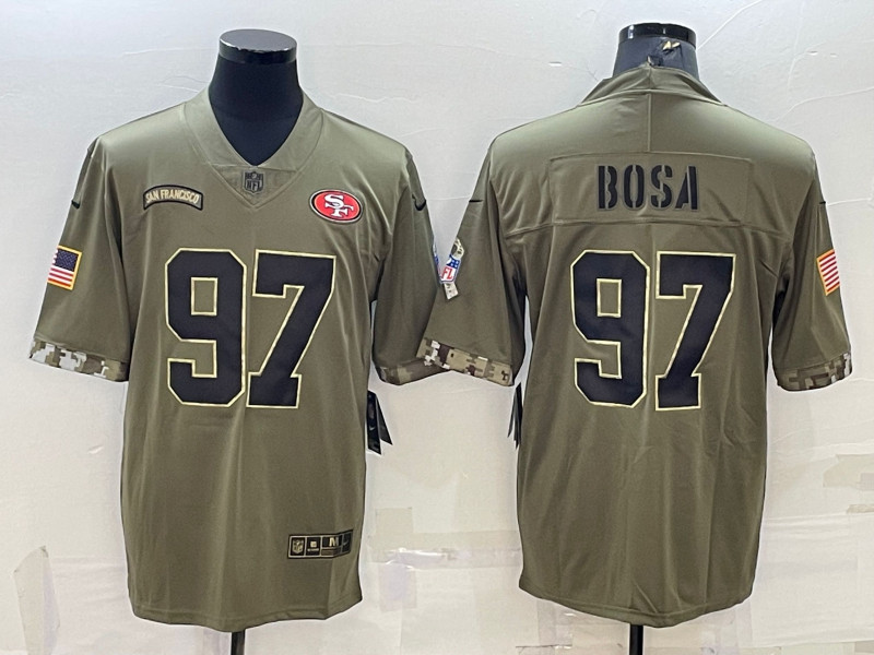 Nike 49ers 97 Nick Bosa Olive 2022 Salute To Service Limited Jersey