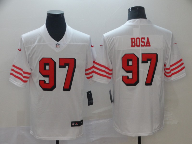 Nike 49ers 97 Nick Bosa White 2019 NFL Draft First Round Pick Color Rush Vapor Untouchable Limited Jersey