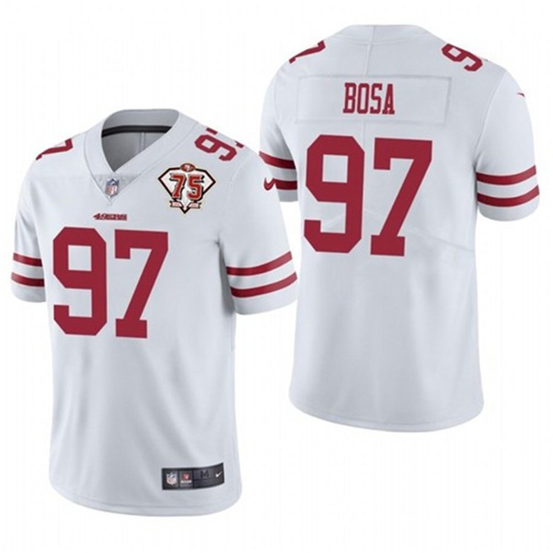 Nike 49ers 97 Nick Bosa White 75th Anniversary Vapor Untouchable Limited Jersey