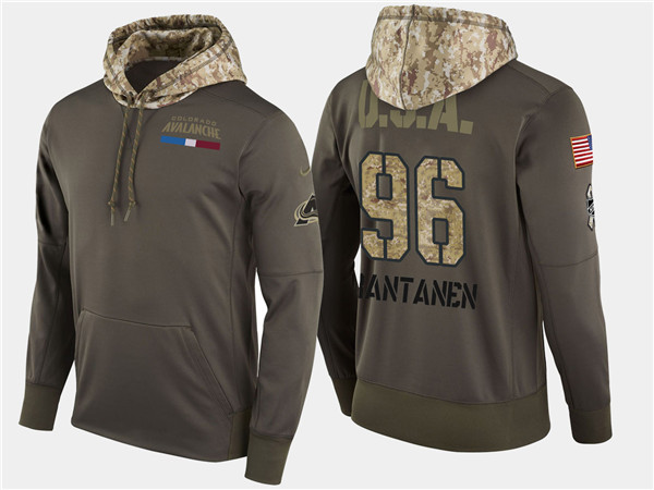  Aavalanche 96 Mikko Rantanen Olive Salute To Service Pullover Hoodie