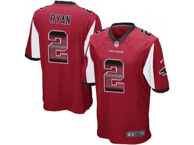 Atlanta Falcons 2 Matt Ryan Red Team Color Men Stitched NFL Limited Strobe Jersey