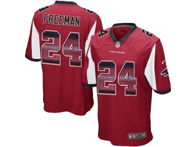  Atlanta Falcons 24 Devonta Freeman Red Team Color Men Stitched NFL Limited Strobe Jersey