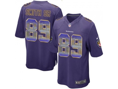  Baltimore Ravens 89 Steve Smith Sr Purple Team Color Men Stitched NFL Limited Strobe Jersey