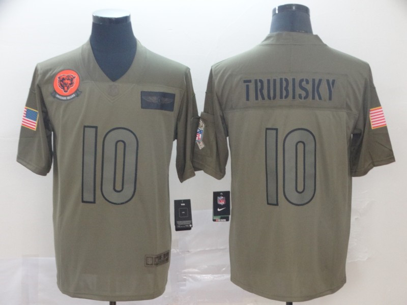 Nike Bears 10 Mitchell Trubisky 2019 Olive Salute To Service Limited Jersey